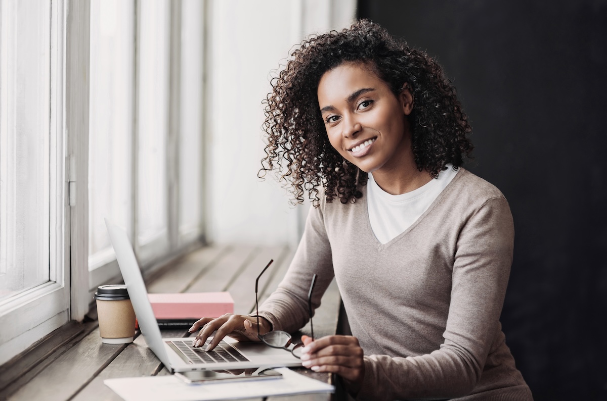 young woman on laptop